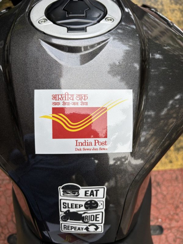 India Post Logo Sticker for Bikes & Cars – Department of Posts (DOP) Employees